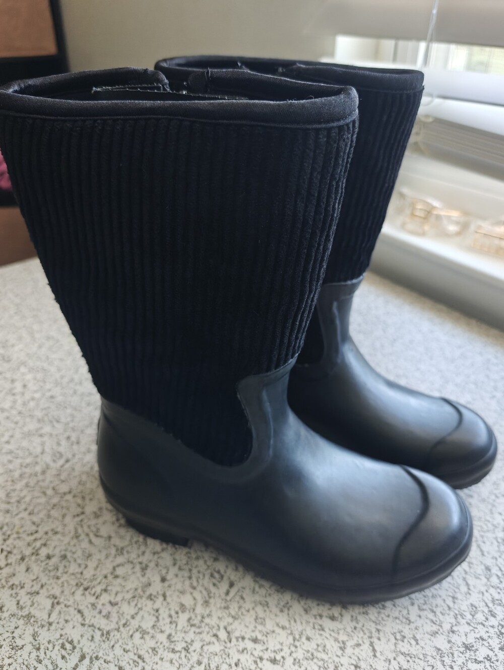 VTG Muck Boots Women Muckster II Mid Rain Black 5 5.5 US Corduroy